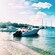 A speedboat anchored near a shoreline